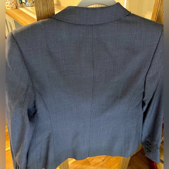 Banana Republic Blazer Womens 0 Petites Pockets Lined Blue Houndstooth NEW - Picture 9 of 9